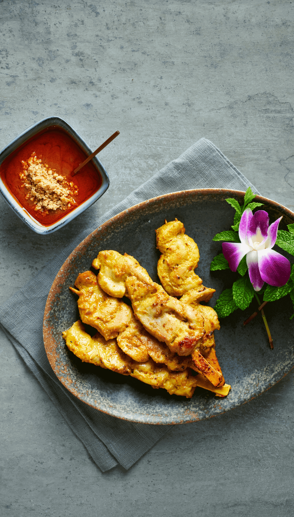Autentisk chicken satay fra Nudel Biksen
